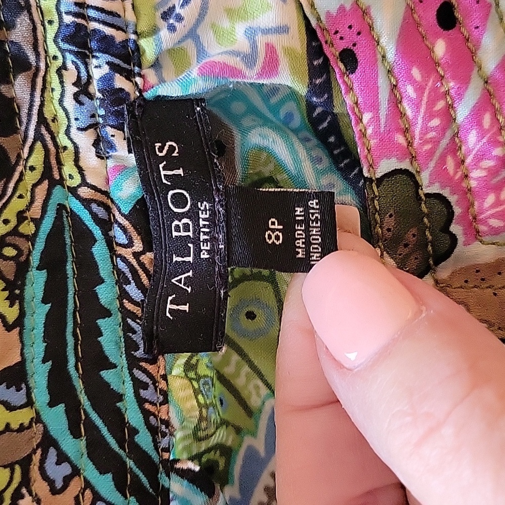 TALBOTS PETITES COLORFUL PAISLEY BLOUSE - Picture 6 of 8